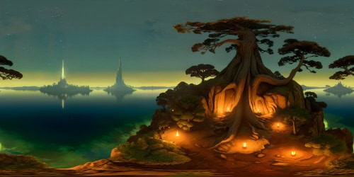 ash lake from the dark souls universe, nestled under a foreboding sky, majestic archtrees towering above, water glistening under the eerie moonlight, offering a masterful high-resolution, ultra-detailed canvas of haunting beauty.