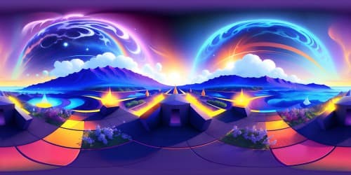 Masterpiece aesthetic, ultra-high resolution, VR360 panorama, abstract ethereal, vivid detailing, 0007878jkoi essence, vibrant color palette, expansive virtual reality, immersive digital artistry.