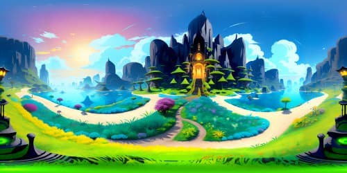 VR360 masterpiece, ultra-high-resolution visuals. Discernible pixel-perfect details, mixed-media digital style. VR360 aesthetic of abstract impressionism, deep color palettes, sweeping gradients. Jazzed up digital painting techniques, whimsical artistry.