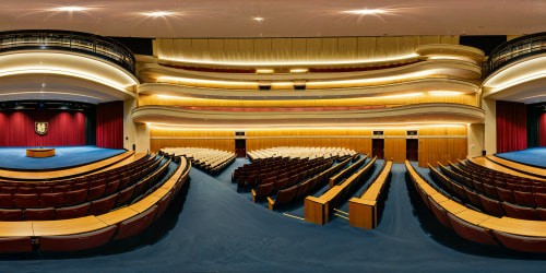 Immaculate auditorium in a prestigious medical school resembling Harvard, featuring tiered seating rising grandly, adorned by majestic book-filled walls and inspiring portraits such as Einstein, a flawless high-resolution depiction exuding scholarly excellence and inspiration.