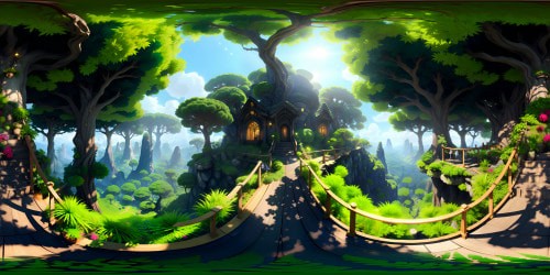 Lush forest with redwood trees minimal undergrowth looking upwards from the floor to the canopy