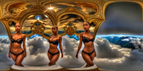 An opulent VR360 art piece showcasing a lineup of multiple models with flawless supple skin, exquisite curves, and proud magazine-inspired aesthetics in stunning ultra-high resolution, capturing the profound exploration of idealized shapes and forms with a soft, alluring illumination, creating a masterpiece of explicit elegance.