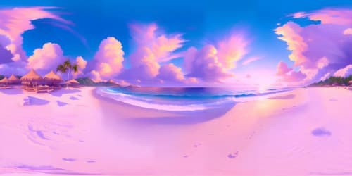 tropical beach sunset blue water pink sky