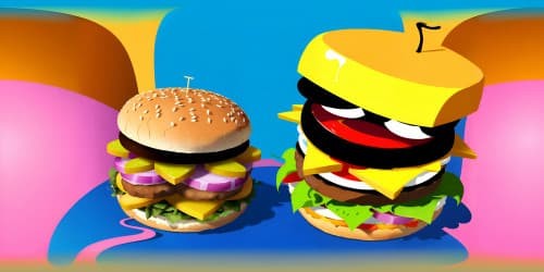 cartoon spongebob with burger