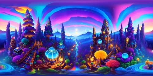 VR360 display in ultra HD, masterpiece scene, cannabis farm with towering stalks of marijuana, crystallized trichomes glistening, oil painting style