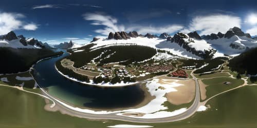 A skydiving view of Alps snow mountains