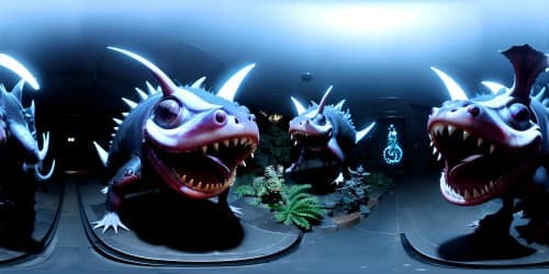 demonic anthropomorphic axolotls from the depths of terror