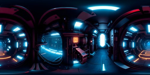 VR360 journey inside the great machine, labyrinth of gleaming gears, circuitry mazes, pulsating energy cores. Ultra high-resolution VR360 view, intricate digital painting style. Masterpiece of mechanical wonder, brilliant luminescence, endless mechanized panorama.