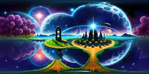 Masterpiece quality, ultra high-res VR360 scene, Doctor Who TARDIS floating in cosmic panorama, glimmering stars, swirling galaxies. Style: hyper-realistic digital painting.