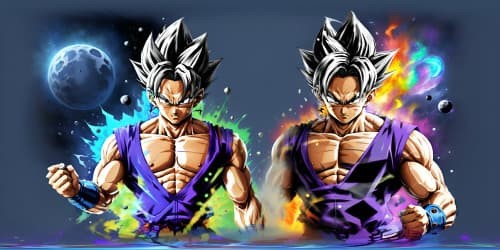DRAGON BALL Goku black hair. in a whole body view 