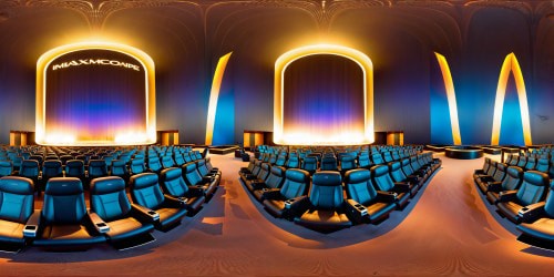 A state-of-the-art IMAX theater, boasting a colossal crystal-clear screen, pristine surround sound, futuristic reclining chairs, and impeccable pixel perfection, an unparalleled cinematic oasis where movie magic reaches its zenith.