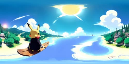 Pikachu on a snowboard