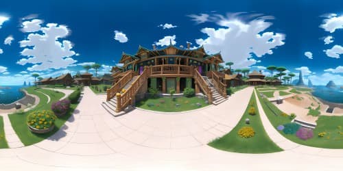 Masterpiece quality VR360 visuals, ultra high resolution, nouveau art style, intricate details, sharp pixel density, radiant colors. Distinct VR360 panorama, nouveau aesthetic, vibrant pigmentation, intricate tessellations.