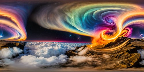 A cosmic masterpiece unfolds in ultra-high resolution, depicting three vibrant nebulae swirling with iridescent hues against a velvet black sky, each detail a testament to unparalleled quality.