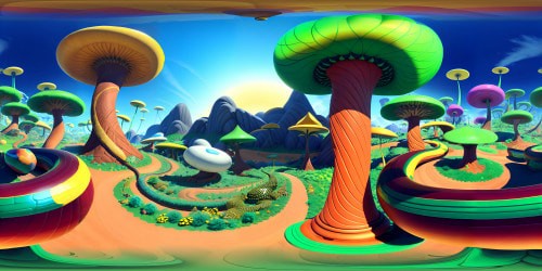 Ultra high-res masterpiece, Celtic symbol in motion, 2D to 3D transformation, center mushroom focus, interior serpent journey, VR360 scale boundary exploration. Snake presence in peripheral vision, hieroglyphic object approach, morphing hand landscapes, VR360 desert, forest, mountain symbols, final eagle transformation. Digital painting style, fluid forms with sharp detail focus.