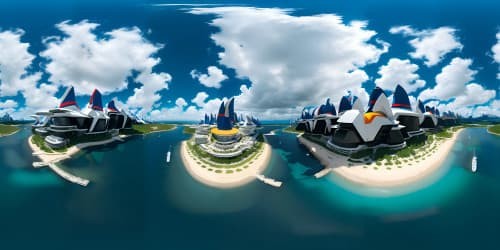 Ultra high-resolution VR360 view, digital art style, masterpiece of cool colors, intertwining cool azure and cobalt hues, seamless visual experience in a vast expansive space