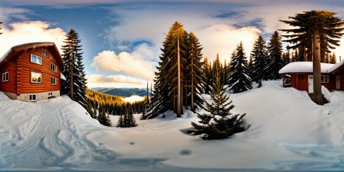 A picture-perfect snow cabin nestled in a winter wonderland, snow-covered pine trees surrounding, icicles gleaming in the sunlight, flawless 8K resolution capture.