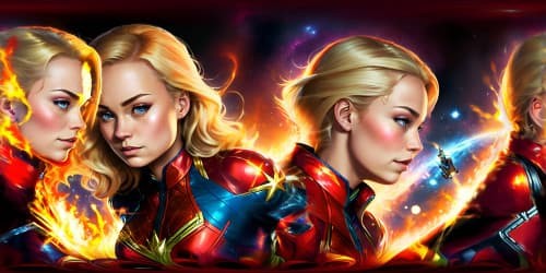 character Captain Marvel in a whole body view