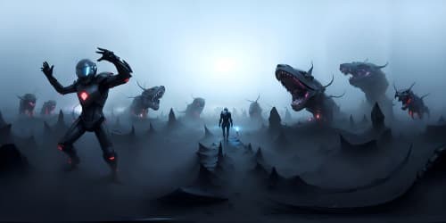 a dark foreboding alien biome, volumetric fog, ray tracing, UNREAL ENGINE 5, unknown creatures in the shadows