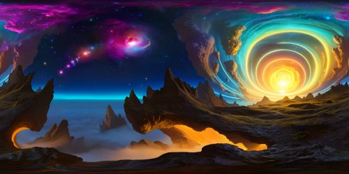 Masterpiece caliber VR360 cosmos - ultrahigh-res starlit depths, untouched nebula grandeur, swirling galaxies. VR360 visionary digital art style - stellar gas formations, uncharted celestial wonders, cosmic splendor beyond ordinary reach.