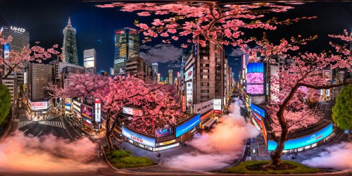 A meticulously crafted ultra high-resolution anime scene set in a vibrant, bustling Tokyo, featuring neon-lit skyscrapers, bustling streets alive with colorful characters, cherry blossom trees in full bloom, and dazzling digital billboards against a starlit sky, a breathtaking masterpiece of digital artistry.