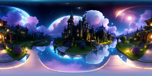 River sky city flower 