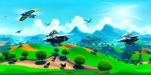 group of ducks in half green and half brown are flying in the sky