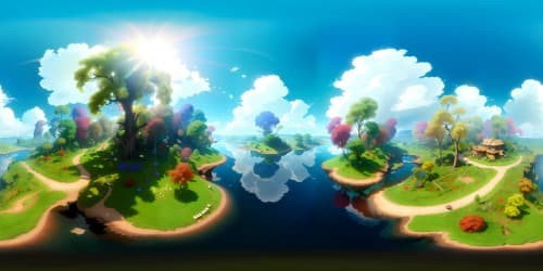 Ultra high-res VR360, masterpiece-style, One giant apple, glossy finish, deep reds, lush greens, shine spots, floating amidst ethereal, soft-clouded sky, apple's reflection playing on cloud canvases.