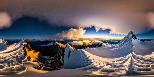 A breathtaking snowy mountain peak under a starlit sky, glistening in the moonlight, flawless and pristine, with intricate ice formations, captured in ultra-high resolution perfection.