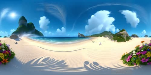 small paradise island flowers ocean beach