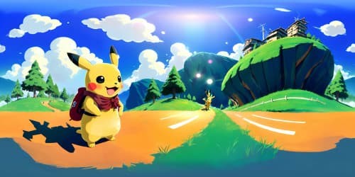 Pikachu on a snowboard