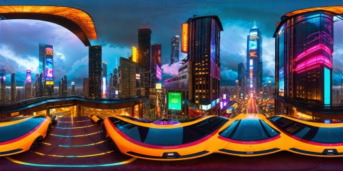 Ideal prompt: A flawlessly detailed ultra-high-res cityscape in a cyberpunk metropolis, glistening neon lights illuminating rain-soaked streets, vibrant holographic billboards reflecting off sleek hovercars, and digital graffiti, a stunning urban masterpiece buzzing with futuristic energy.