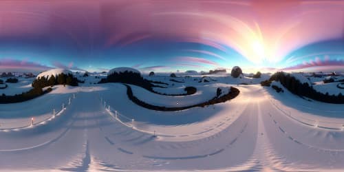 Masterpiece quality VR360, ultra high-res, blizzard-engulfed VR360 barren plains, frozen wastelands, heaped snowdrifts, frost-ridden icy flats. Digital painting style.