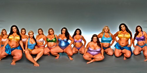 caucasian disney princesses squatting in a circle, arms behind the head showing armpits, close up, legs spread  Supple skin details, captivating curves, multiple models' line-up. Softly lit full figures, magazine-inspired aesthetics, proud full glow. Profound exploration of form, idealized shapes, artistry. Full-figured glory with soft light illumination, ultra-high res quality, visible belly 