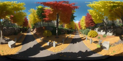 autumn color leaves falling from trees on mountain top