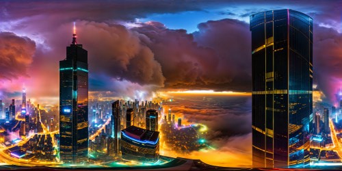 In a masterpiece of ultra-high resolution, a flawlessly detailed cyberpunk cityscape unfolds before you, with neon lights reflecting off rain-soaked streets, towering holographic billboards illuminating the skyline, and futuristic skyscrapers piercing the smog-filled sky, creating a perfect digital marvel.