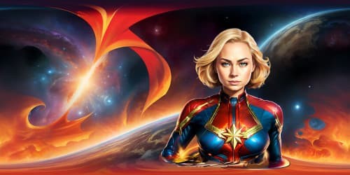 character Captain Marvel in a whole body view. facing me straightly