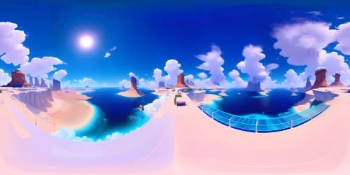 Surrealist masterpiece, ultra high res VR360 scope, pristine quality, emphasis vibrant colors, digital painting texture, pristine VR360 spatial detailing, grandeur sky-scape, foreground minimalistic.