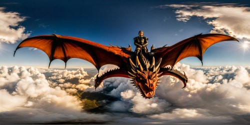 Flying on a dragon from game of thrones 