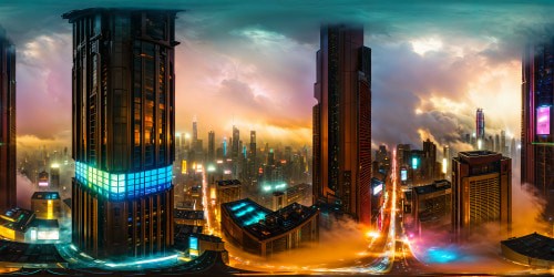 A futuristic cyberpunk cityscape of neon-soaked skyscrapers looming above rain-slicked streets, reflecting vibrant holographic billboards, bustling with flying cars, dynamic streetscapes, steam rising from vents, and perpetual nightfall under a heavy smog-filled skyline, a visually stunning, ultra high-resolution love letter to the iconic aesthetics of "Blade Runner."