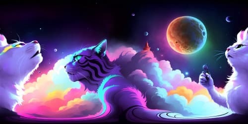 a cat smoking weed while in space