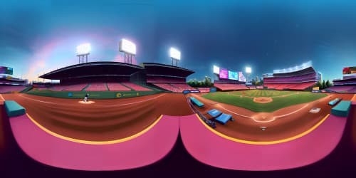 baseball stadium night city bridge skyline