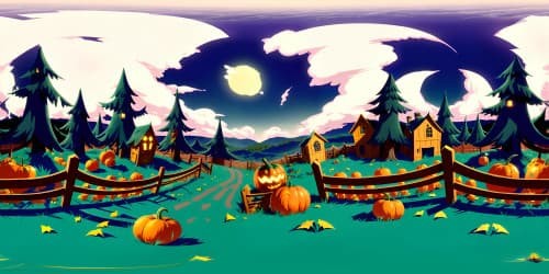 VR360 gothic art style, ultra-high resolution, spectral pumpkins, cobweb-draped fences. Shadowy trees, Halloween-themed yard, election signs for creative touch. VR360 masterpiece, vivid hues, intricate textures.