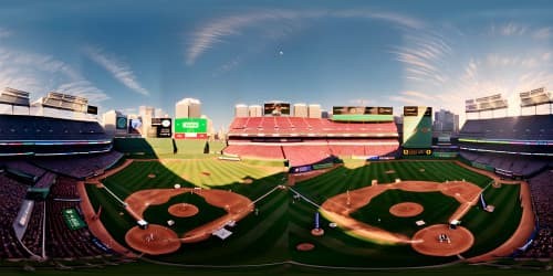 Ultra-realistic, high-definition VR360 view, Joe Carter's triumphant perspective leaving batter's box, 1993 World Series winning homerun. Best quality, masterful, VR360 panorama of Skydome, Toronto, ultra-high resolution.