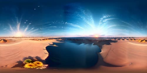 Ultra high-res VR360 masterpiece, meticulous details, brushstroke precision, vibrant color palette, expansive VR360 panoramic, stunning depth of field, subtle gradients, lifelike textures, majestic landscapes, surreal skyline, cutting-edge digital painting style.