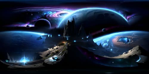 VR360 asteroid dwelling nestled in Saturn's rings, masterpiece quality, ultra-HD resolution. Saturnian horizon, vibrant ring particles, distant Andromeda galaxy backdrop. VR360 in fantasy digital art style, striking cosmic interplay of color and light.