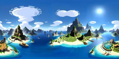 Minecraft-inspired terrains, VR360 cubic landscapes, underwater Subnautica vibes. SCP containment facility, mysterious objects in pixel-art style. Terraria-like floating islands, blocky clouds. Ultra-high resolution, masterpiece level artistry, VR360 immersive depth, pixel-perfect detail.