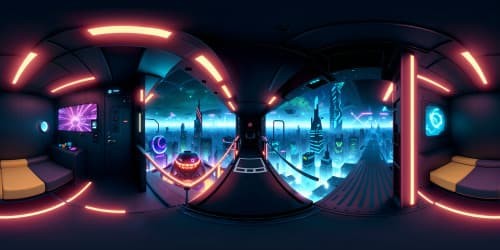 VR360, immersive masterpiece, ultra high-resolution, dynamic color schemes, vibrant hues, kaleidoscopic patterns, playful, fantastical elements, Pixar-style renderings