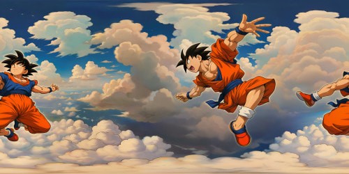 Flying with Goku in the clouds