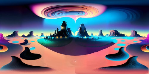 VR360 perspective from floor, looking up: Giant, surrealistic, ethereal feet soles hovering, 3D Picasso-style. Micro-textures: radiant marble, intricate veins, luminous glow. Incorporate VR360 immersive grandeur in high res digital artistry.